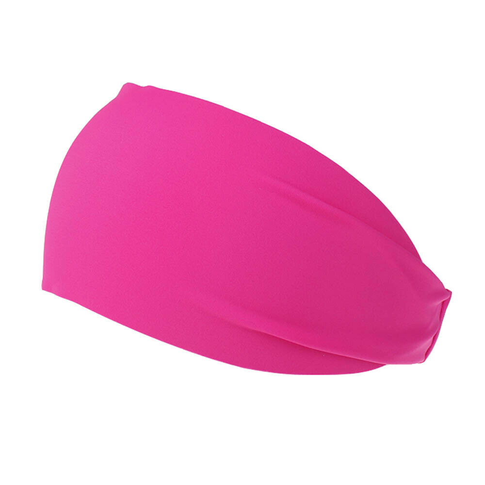 Sport Haarband Elastische Brede Blend Yoga Oefening Vrouwen Mannen Hoofdband Zweetband: Rose Red