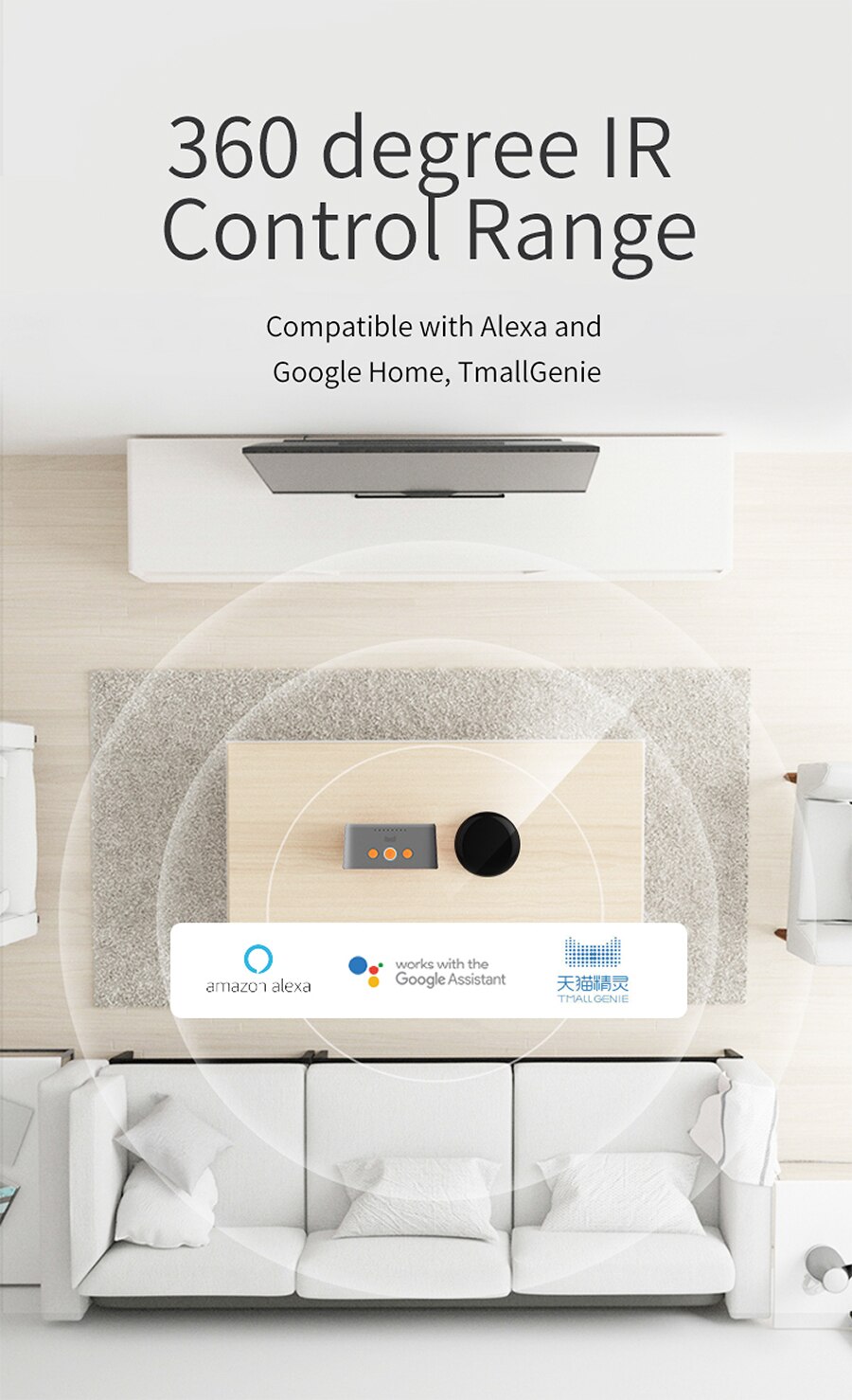 Tuya WiFi Smart IR Remote Controller Smart Home Compatible with Alexa, Google Assistant, Smart Life for control your TV, air con