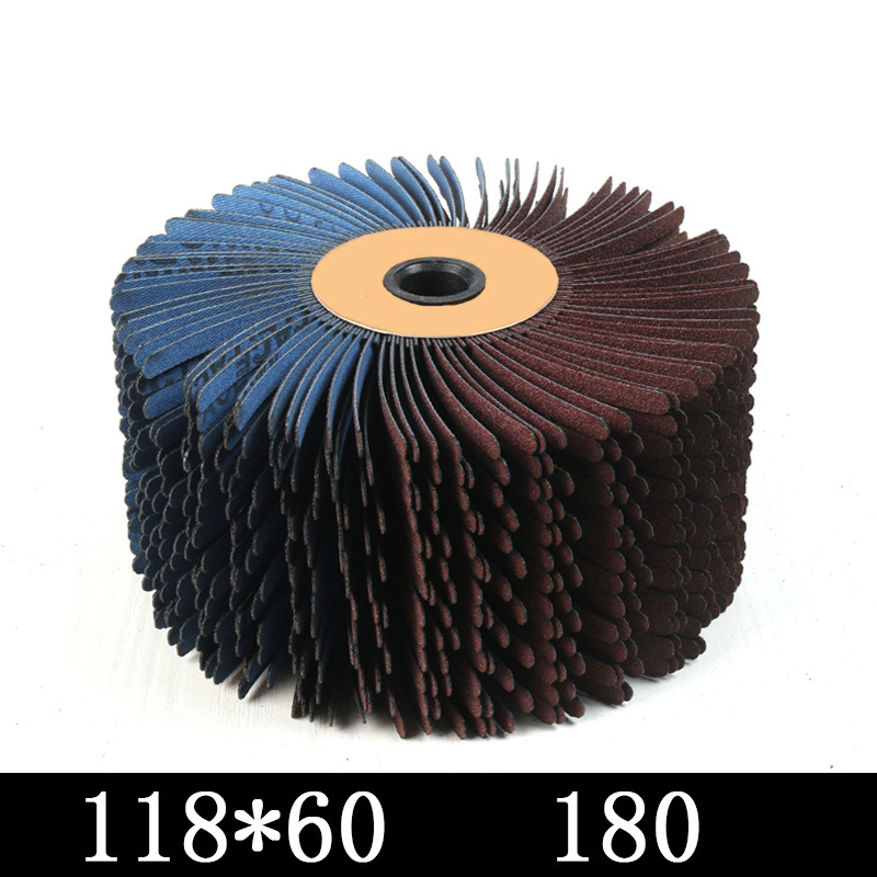 118x60/30mm 120-600 Grit Abrasives Wire Drum Wood Burnishing Polishing Wheel Brush Cloth Sanding Grinding Groove Mop Buffing Pad: 60MM 180 Grit