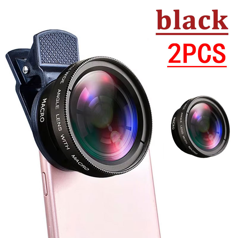 Lente 2 en 1 Clip Universal 37mm lente de teléfono móvil 0.45X 49uv súper gran angular + lente Macro HD para iPhone Android: Otros