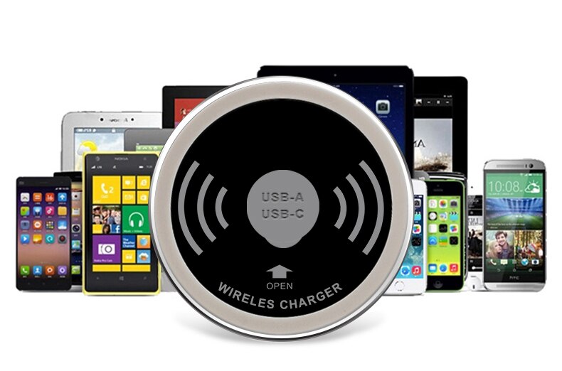 Dual Usb Telefoon Laptop Universele Mobiele Telefoon Snelle Qi Opladen Meubilair Ingebed Desktop Draadloze Oplader