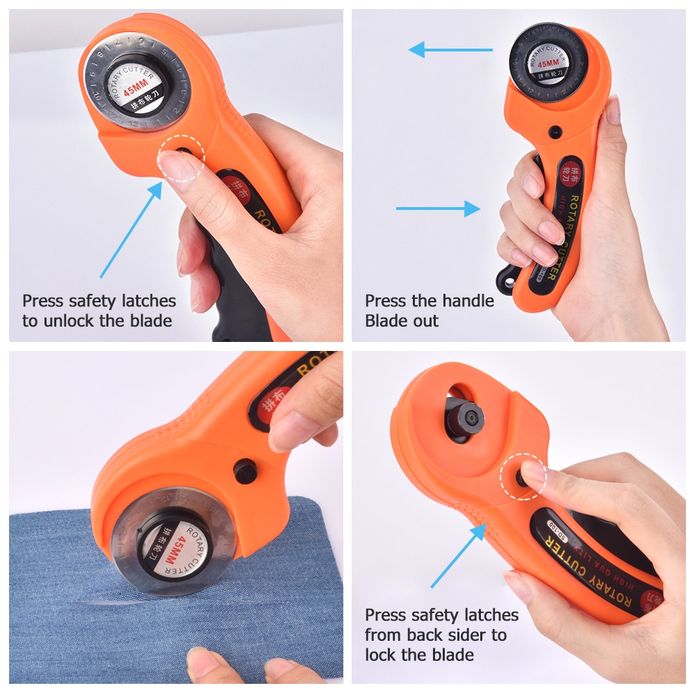 Rotary Cutter Skip Blade 45mm Leather Fabric Dressmaking Cutters Clip Art Paper Cutter Hobbycraft DIY Leather Craft Sewing Tools