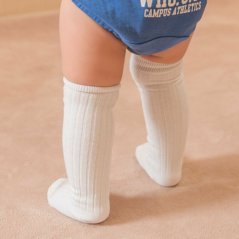 Brand Populaire baby peuter katoen knie hoge kousen warm kousen Solid Candy Kleur Rib Leggings Warmer 0-3Y