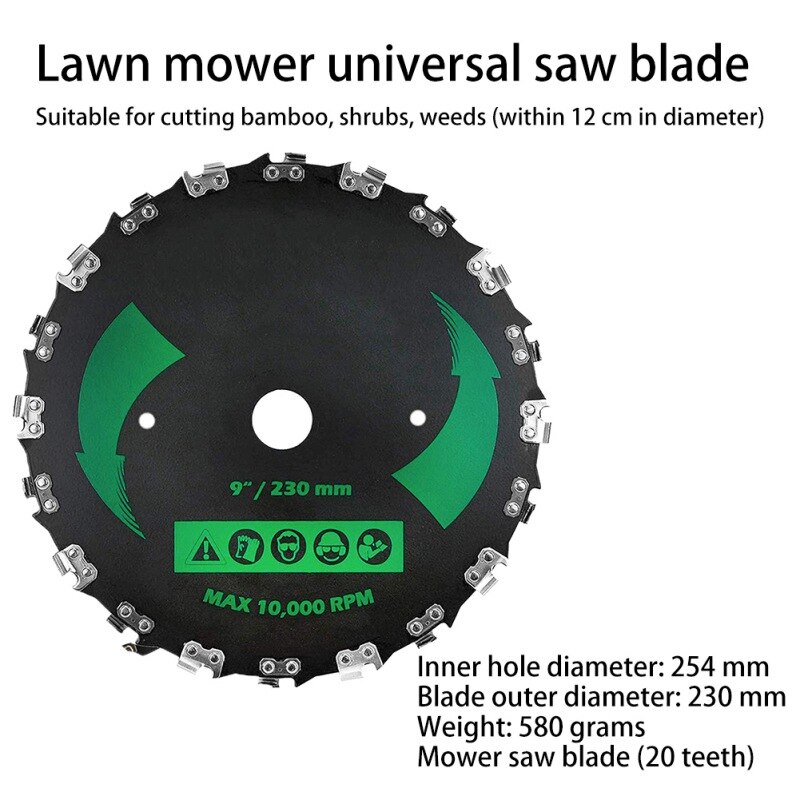 Nice Lawn Mower Saw Blade Cutter Replacement Carbide Blade 10000 RPM 9 Inches 20 Teeth Used For Lawn Mower Circular: B