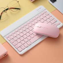 Mouse e teclado sem fio com bluetooth, rosa, para pro 11, 12, ipad air, android, windows, tablet, mouse, menina