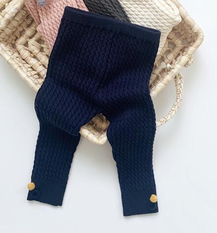 Primavera autunno pantaloni a maglia caldi Leggings per neonate infantili Leggings per maglieria per bambina in stile coreano: P20310 NavyBlue / 12M