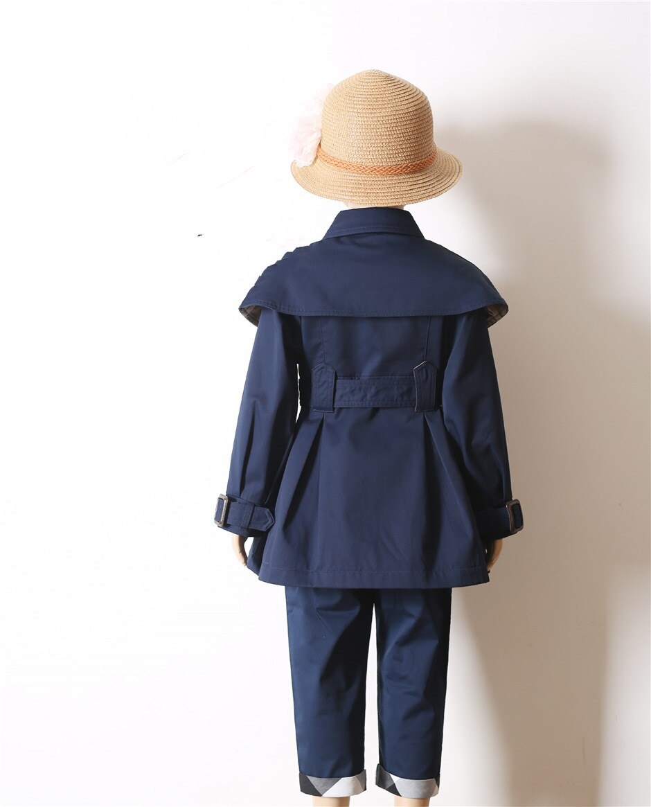 Nouvelle fille longue vêtements d'extérieur printemps enfants coupe-vent Double boutonnage enfants Trench Coat décontracté fille pardessus 2-6 ans