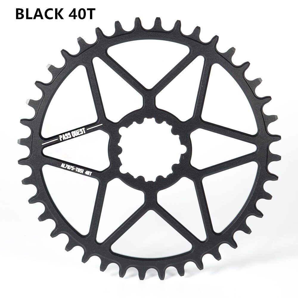 PASS QUEST SRAM gx xx1 eagle GXP round mountain bike narrow sprocket 30-44T bicycle bicycle sprocket 0mm offset crank 7075 alum: BLACK 40T