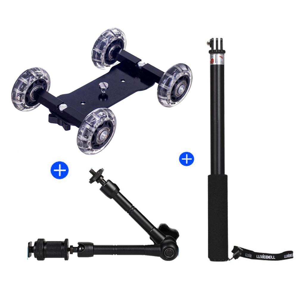 Fotografie Kamera Schieberegler Tabletop Puppe Spur Schieberegler mit 11 zoll Magie Arm Schiene Systeme für Kanon DSLR Kamera Smartphone: Schieberegler Combo-Schwarz