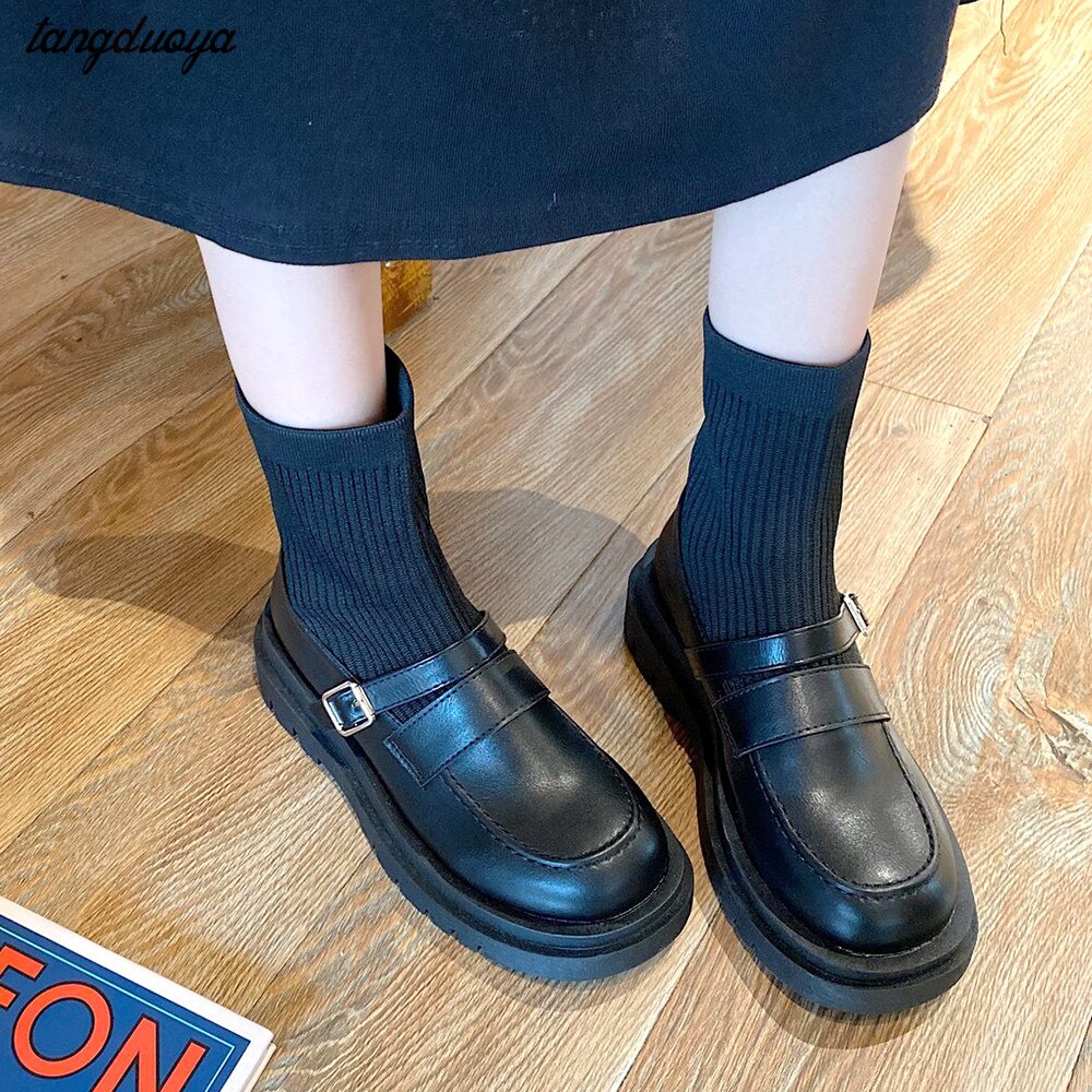 Lolita schuhe plattform Schwarz hoch Fersen Schuhe Frauen Pumpen Plattform Schuhe Frau Runde Kappe Maria Jane Schuhe stiefel frauen