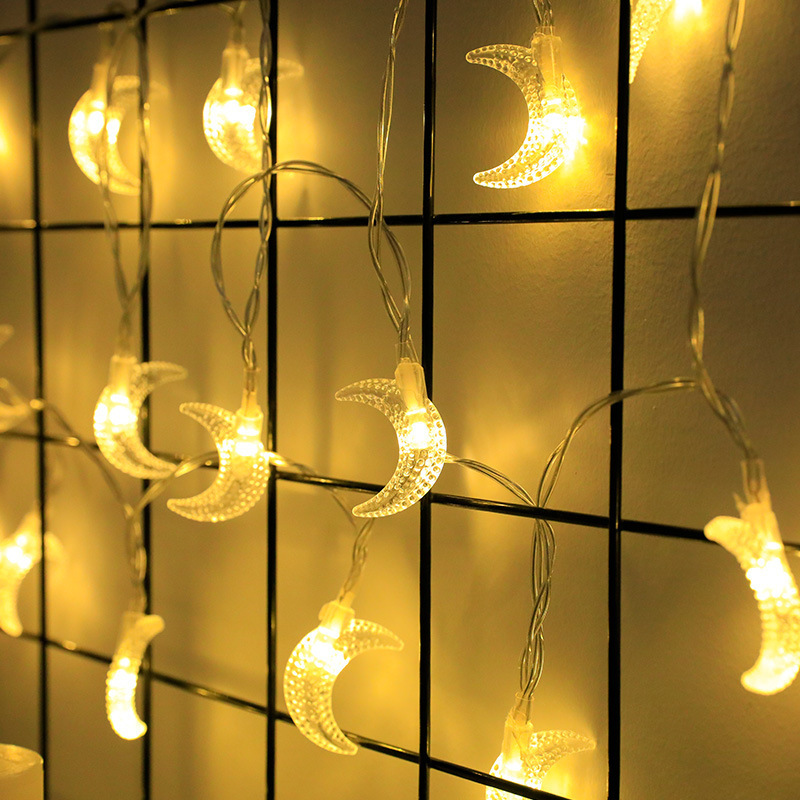 1-10M Led Lichterketten mond stern lampe Eid Mond Stern dekoration Hängen String licht leuchtende Sterne Mond ramadan hause dekoration