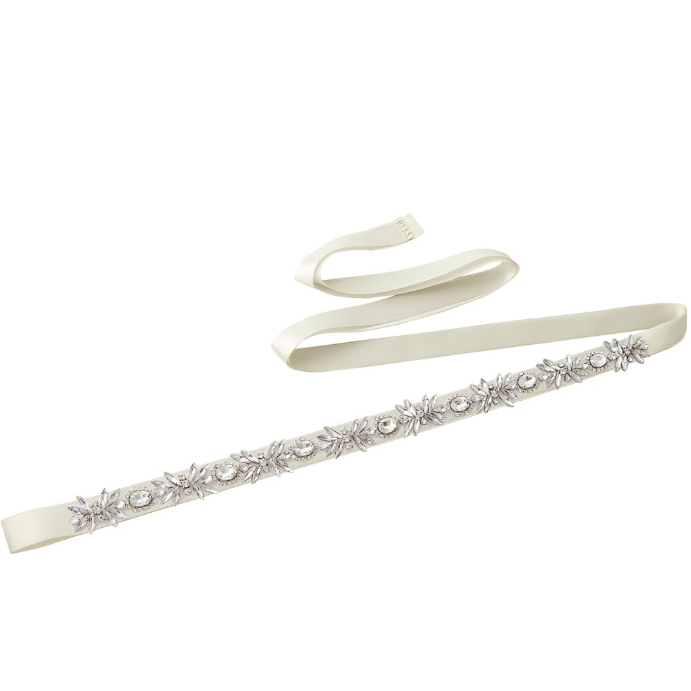 TRiXY S292 Sparkly Rhinestone Belt Wedding Dress Belt Sliver Crystal Bridal Sash Diamond Bridal Belt For Wedding Dress Accessory: gray