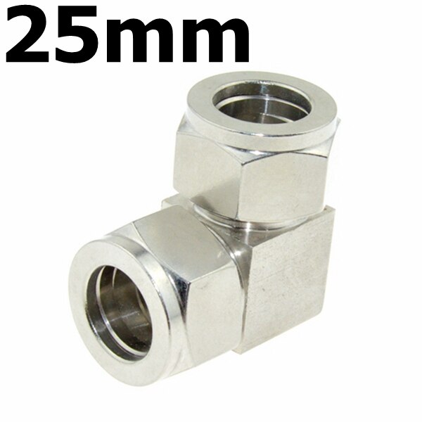 Stainless Steel 304 Compressor Double Ferrule Connector 6mm 8mm 10mm 12mm 1/4" 1/2" Pipe Tube Coupler Air Compression Fitting: 25mm