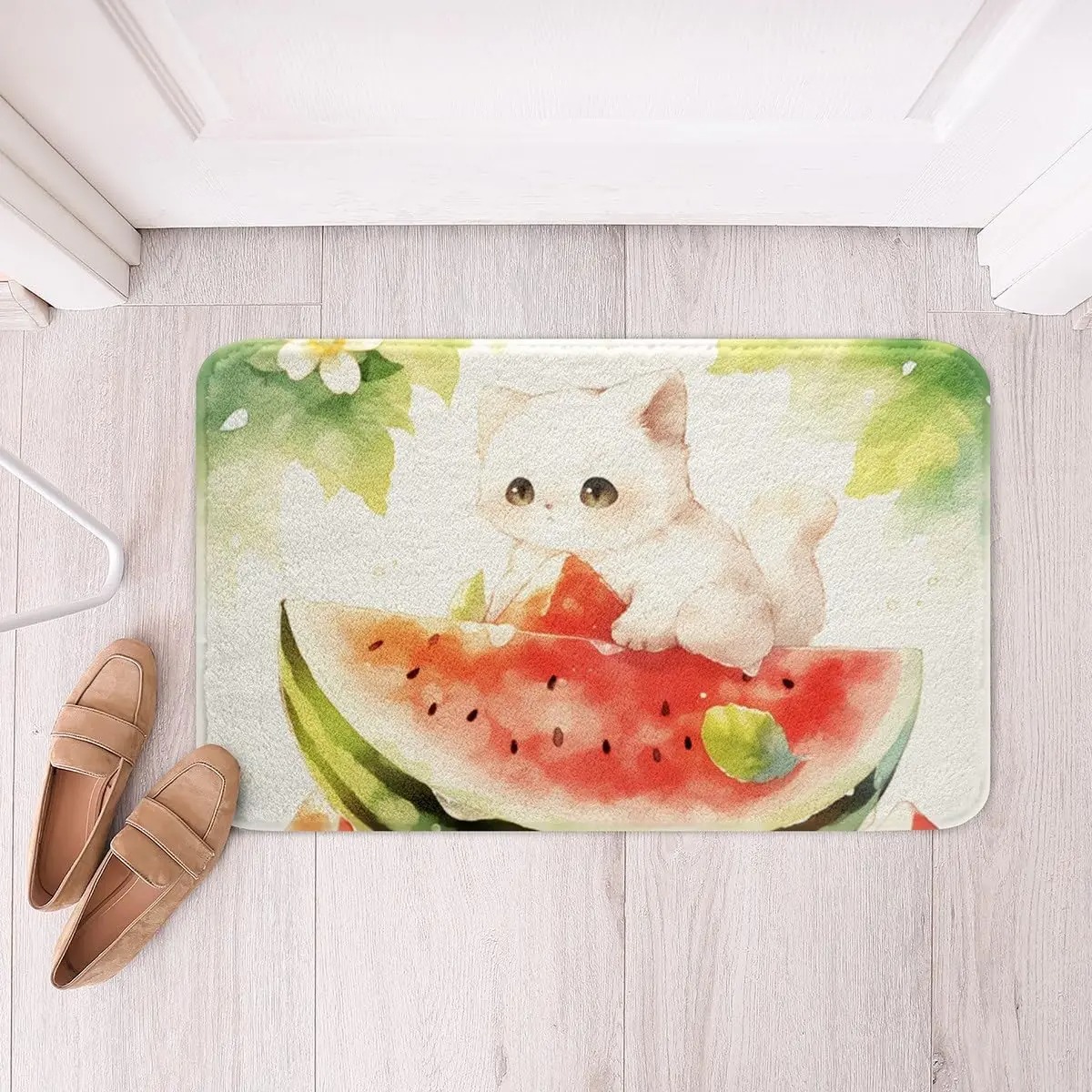 Vivid Cherry Bathroom Rug Delicious Fruits Pattern Entrance Floor Mat Bathroom Absorbent Foot Door Mat Decoration: 40x120cm / Blue