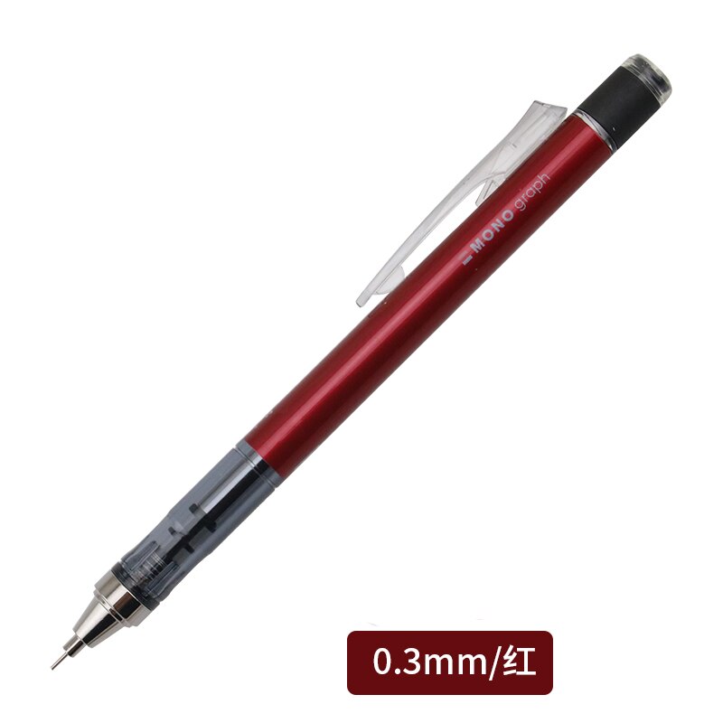 Tombow Mono Graph Mechanical Pencil 0.3mm 0.5mm Drawing Pencils Japanese Stationery DPA-131 DPA-132: 0.3mm red