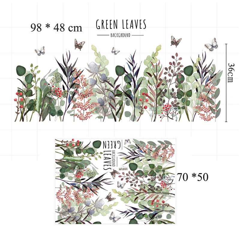 Vacclo trädgård blommor och växter väggdekorationer vardagsrum kök väggdekor heminredning tillbehör gröna blad klistermärken