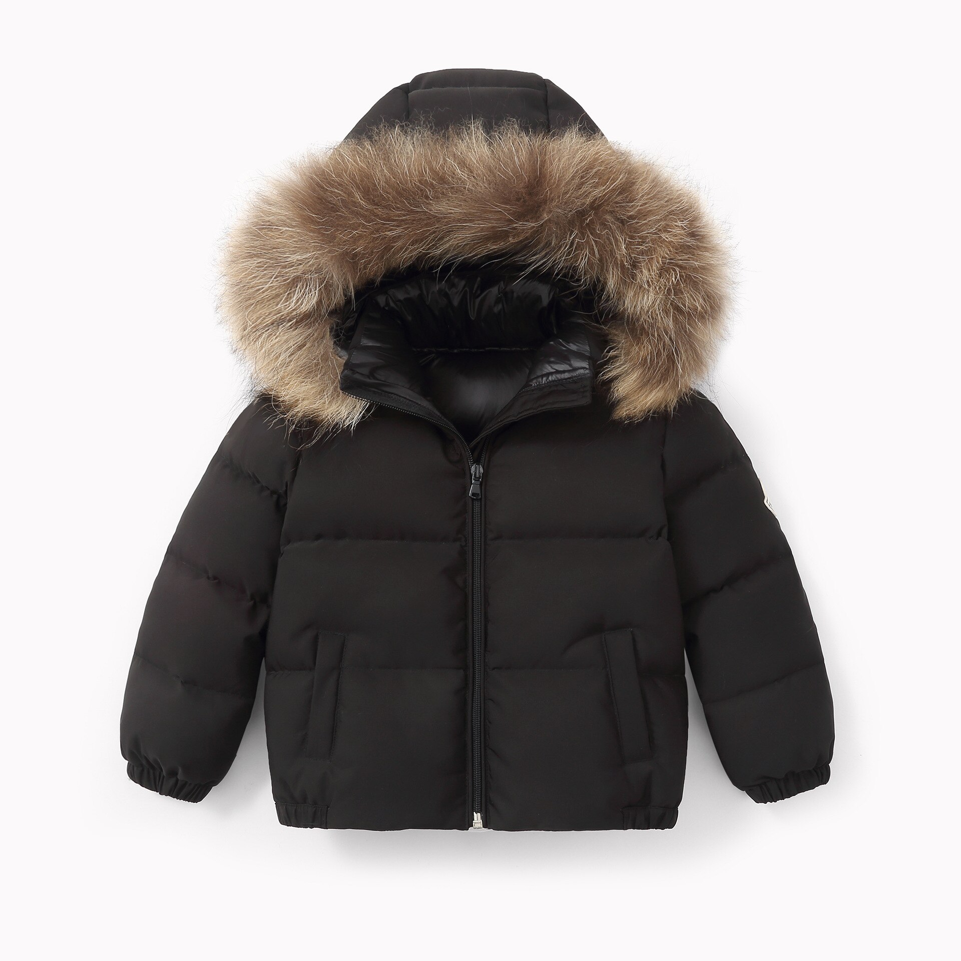 Meisjes Jassen Kinderen Jongens Jas Kinderen Winter Bovenkleding Beneden Jassen Effen Kleur Kids Big Fur Hooded Jassen Kids Sneeuw overalls