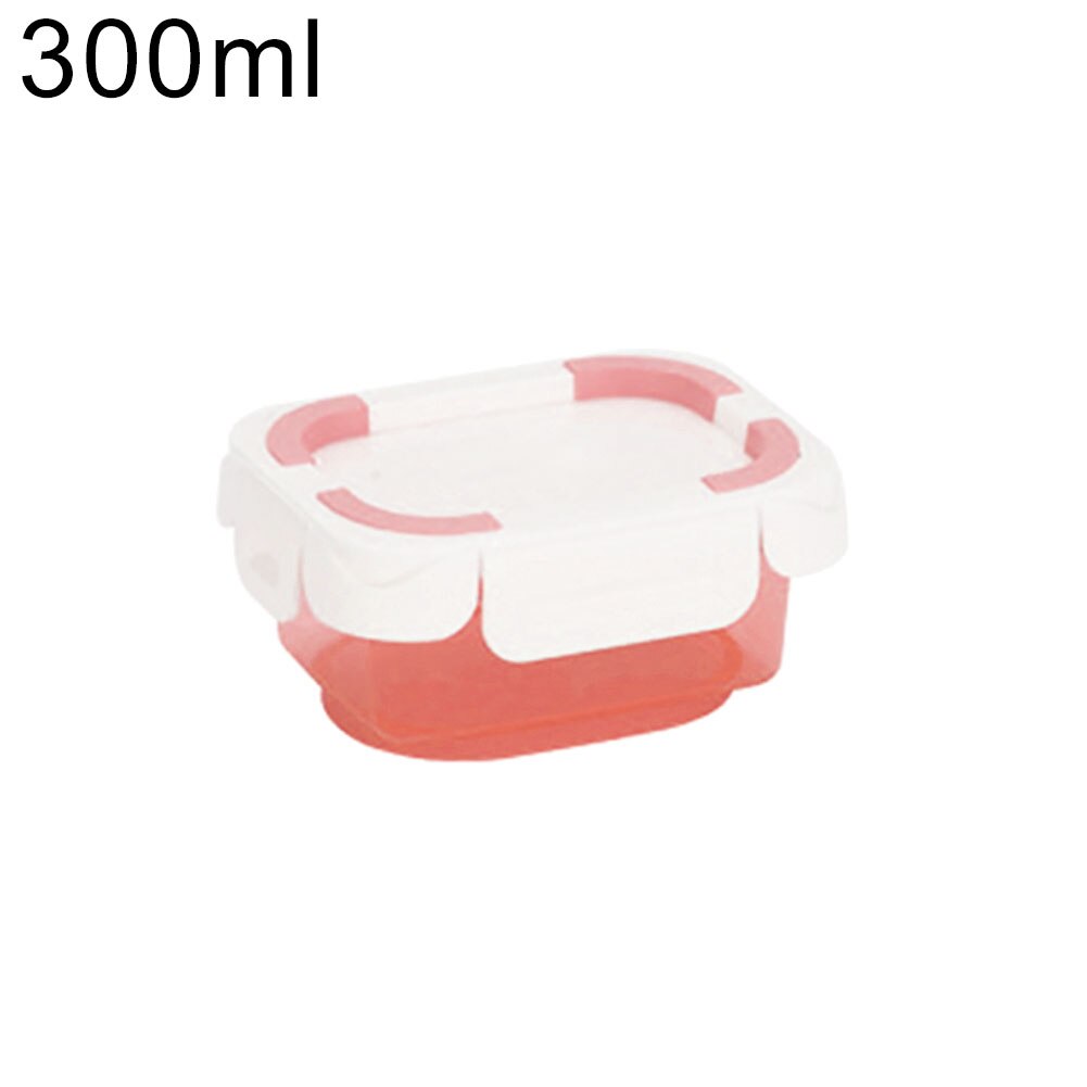 300-6500ml Refrigerator Food Storage Containers With Drainer Kitchen Storage Vegetable Fruit Fresh Box Organizer With Lid: Pink 300ml