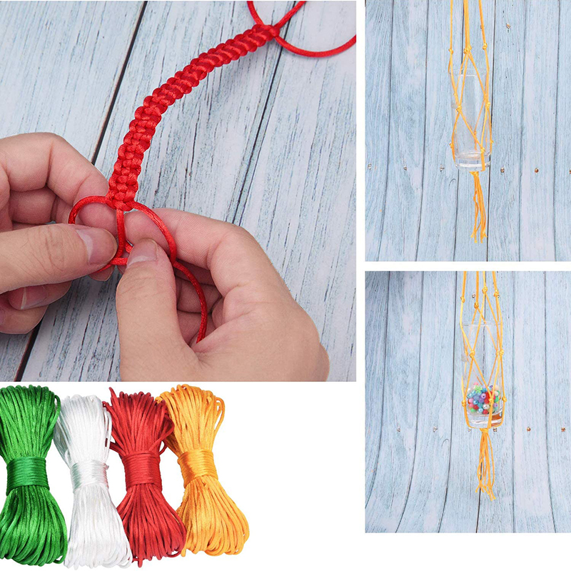 20 Meter Gevlochten Macrame Touw Zijde Macrame Koord Touw Draad Draad Nylon Koord Diy Voor Maken Chinese Knoop Armbanden Rat staart Koord