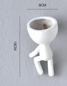 Bloempot decoratie portretkunst witte bloempot abstract beeldhouwwerk bloemstuk woonkamer zachte decoratie decoratie: B