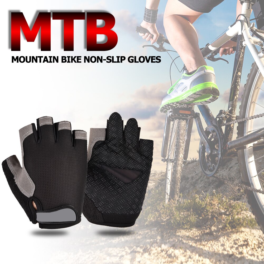 Half Finger Cycling Gloves 1Pair Cycling Gloves Anti-Slip Men Women Half Finger Gloves Breathable Mesh Bike Sports Gloves