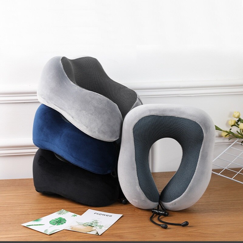 U-vorm Opblaasbare Reizen Kussen Vouwen Lichtgewicht Dutje Nekkussen Autostoel Kantoor Vliegtuig Slapen Kussen Kussen