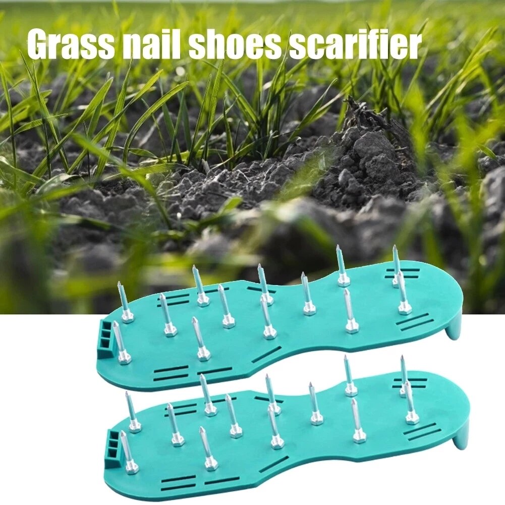 Aireador de césped revitalizante para jardinería, sandalias, zapatos de uñas, escarificador, cultivador de uñas, herramienta de jardín, 1 par