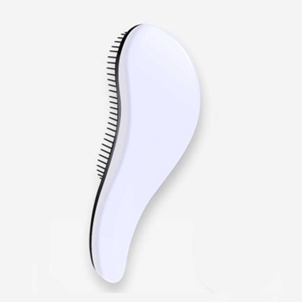 Mango de cepillo mágico antiestático para el pelo peine para desenredar, ducha, electrochapado, peine de masaje, utensilio de peluquería: white