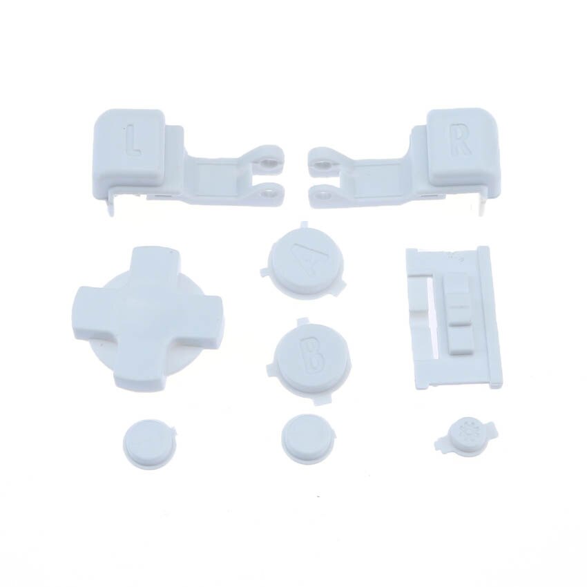 JCD 1 set Multicolore di Plastica Pieno Bottoni Set Per GameBoy Advance SP Power On Off Pulsante per GBA SP R L A B D-Pad Bottoni: E White