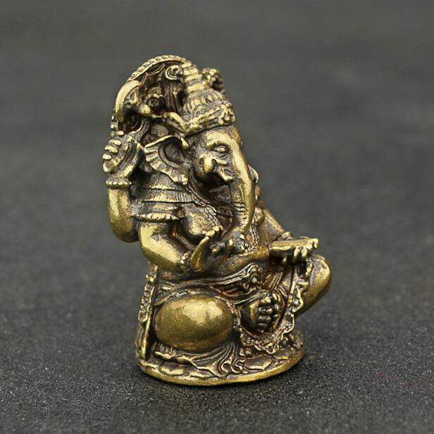 Koperen Standbeeld Koperen Indische Stijl Boeddhisme Ganesha Standbeeld Decoratie Woninginrichting Metalen Handwerk God Figuur Standbeeld S
