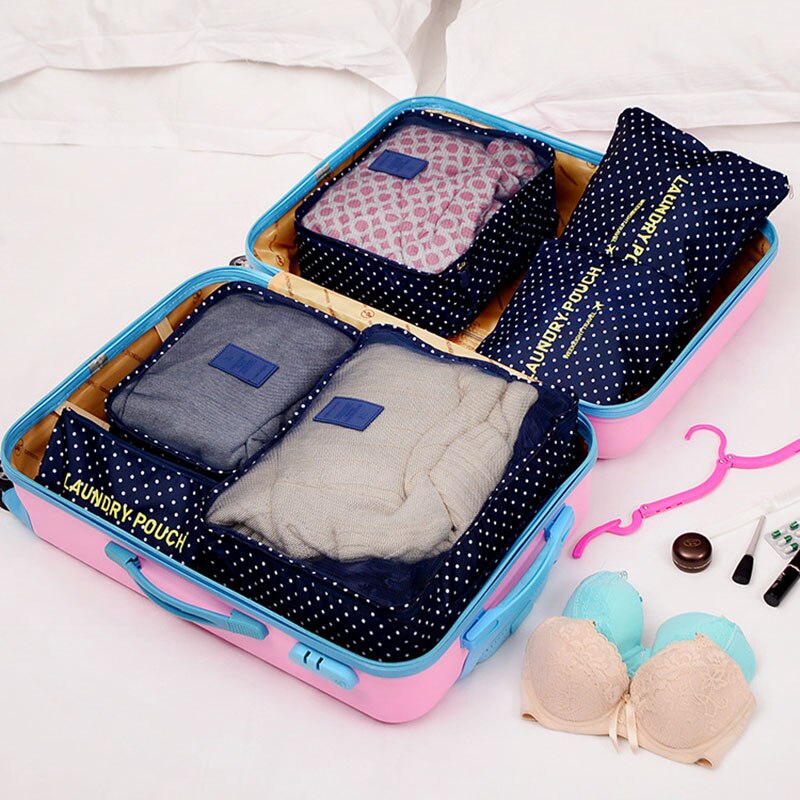 5SETS / LOT Oxford Fabric Travel Mesh Bags Luggage Organizer Packing Cube Organiser Travel Bags