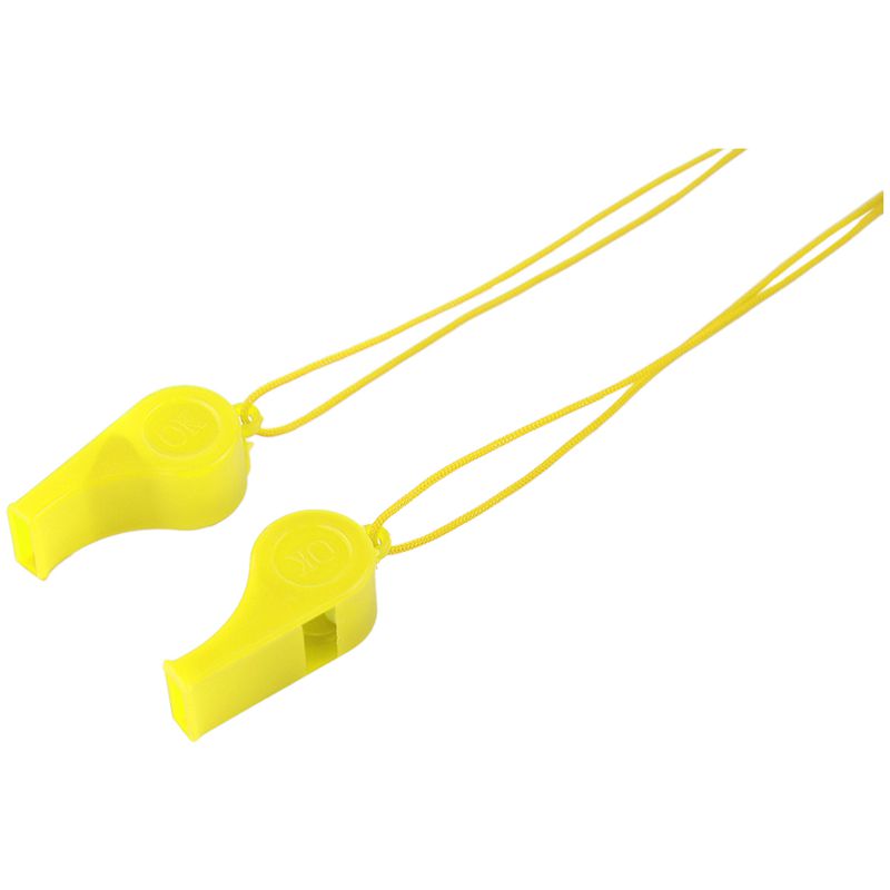 10pcs Plastic Multicolor Referee Whistle Yellow