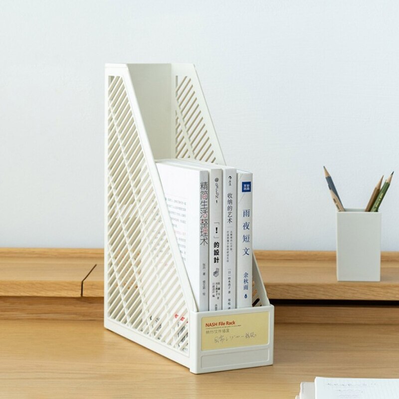 Multi-purpose 2-layer Document Holder Durable File Storage Case Vertical Stackable Placement for School Office Desk