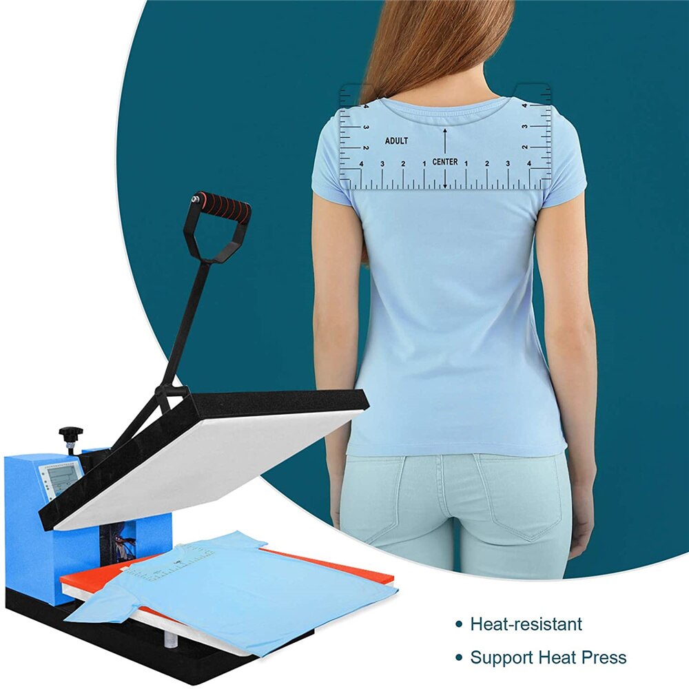 T Shirt Ruler Guide to Center Designs Set for Sublimation, T Shirt Alignment Tool with Clothing Size Chart Built-in for anybody
