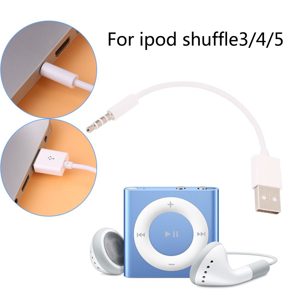 3.5mm Jack naar USB 2.0 Data Sync Charger Transfer Audio Adapter Kabel snoer voor Apple iPod Shuffle 3rd/ 4th/5th/6th/7th