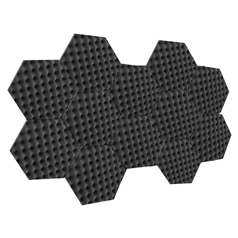 12 Pack Hexagon Egg-Crate Acoustic Foam Panels,Studio Foam Panels Meant for Echo Absorption for Home Office