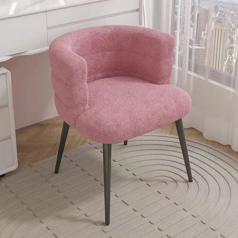 Nordisk chaiselong enkelt doven sofa stol makeup stol uld fløjl soveværelse stue garderobe kommode stole toiletbordsstole: Blå