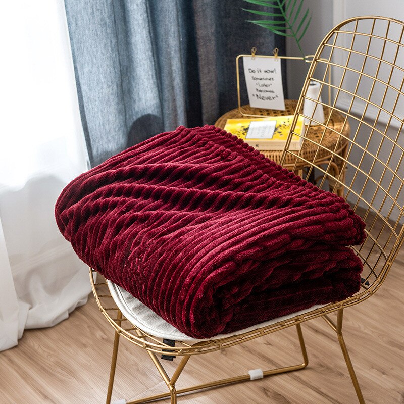 Winter Bed Vlakke Plaat Effen Kleur Zachte Flanellen Deken Warm Plaids Voor Bedden Thow Dekens Grote Maat 230*250cm: Red