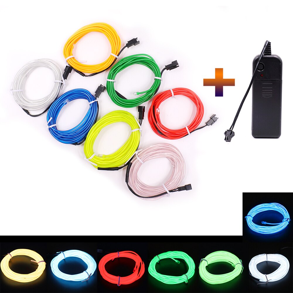 Flexibele Neon Licht 1m 3m 5m 3V Glow EL Wire Rope tape Kabel LED Neon Licht 3 modus Schoenen Kleding Auto Decor Waterdichte LED Strip