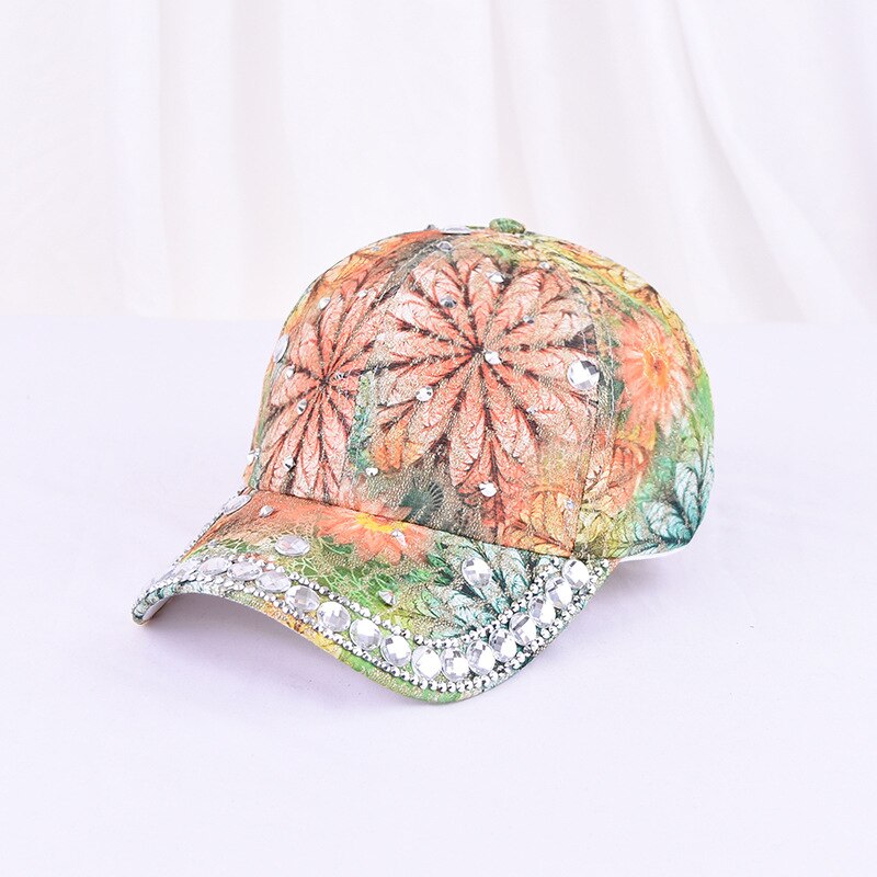 Sombrero de sol para mujer y niña, gorra de béisbol con diamantes de imitación y perlas, colorida, Snapback, Cool Star: 13
