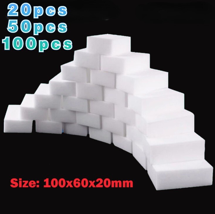 20pcs/50pcs/100 pcs Nano sponge magic wipe sponge eraser kitchen bathroom cleaning eraser dish car office cleaning sponge block