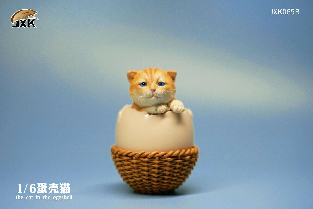 JXK 1/6th Eggshell Cat Model Cute Pet Animal Figure Collector Decor Toy Kid Handmade Oenaments Adults Kids: 065B