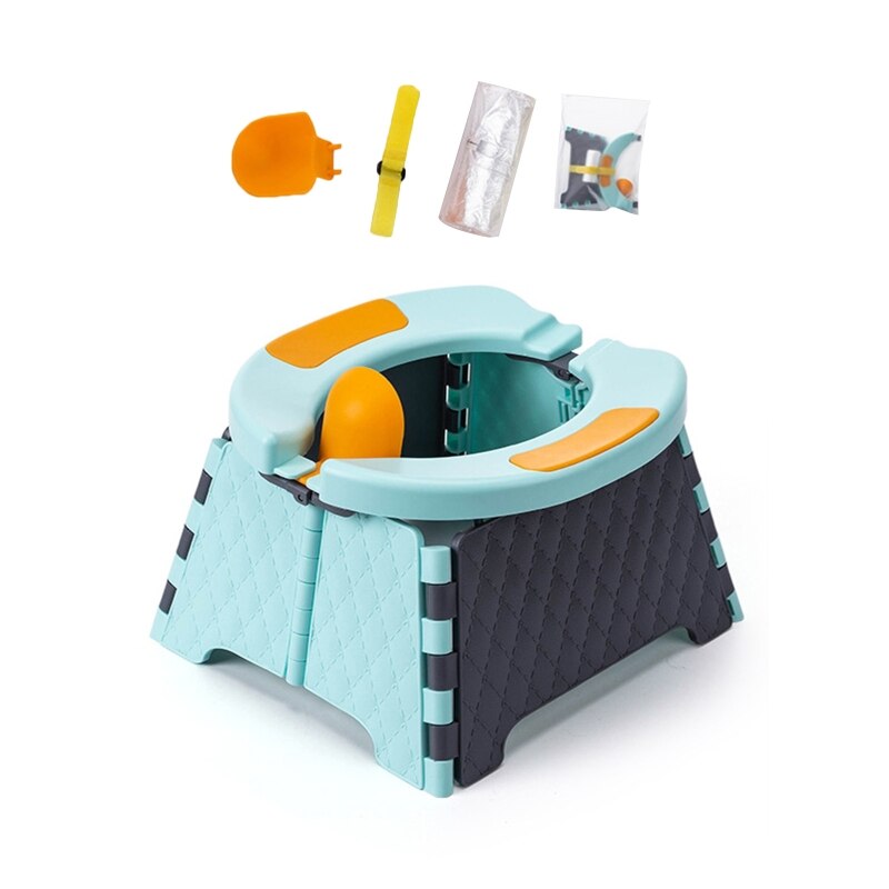 Orinal para bebé, asiento de entrenamiento, para niños pequeños, inodoro plegable portátil para exteriores, urinario, olla GXMB: Azul