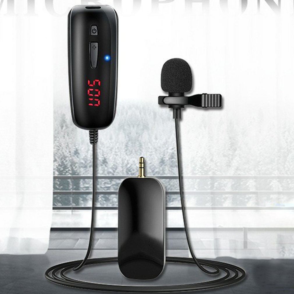 UHF Lavalier Microphone Wireless Utensil For Making Recordings Or Direct Vlog Interviews Compatible For IPhone PC