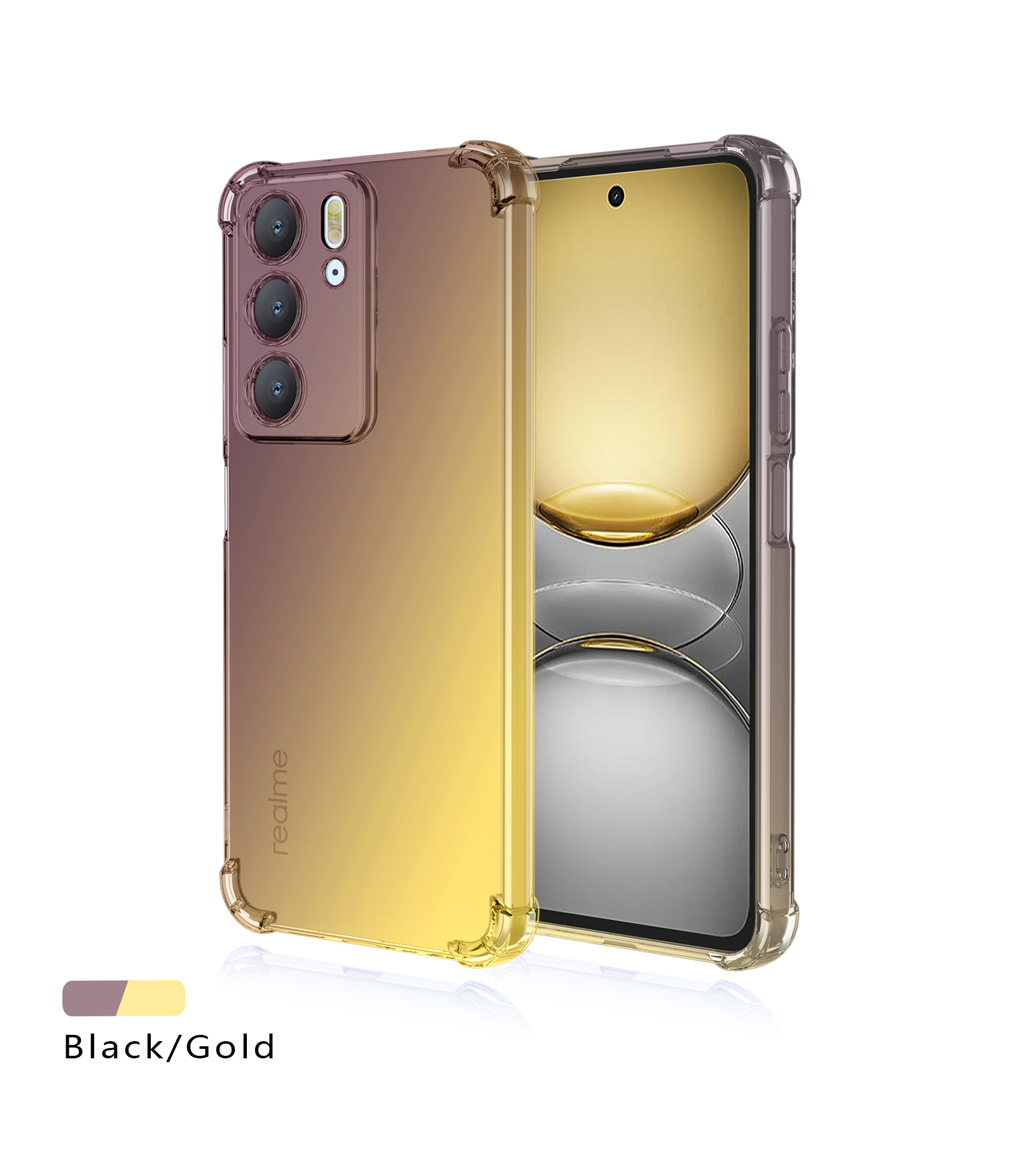 Coque Airbag en TPU dégradé antichoc pour Realme C75 4G, housse de protection, Coque Capa Fundas: Beige