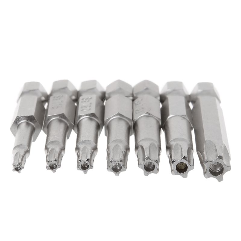 7 stk stjernebor skruetrækker magnetisk 1/4 &quot; håndværktøj med sekskantet skaft femtakket stjerneboring  t10-t40