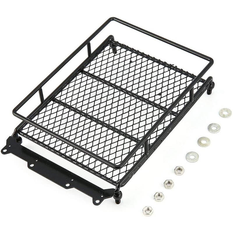 1/10 RC Car Rock Crawler Metal Roof Rack Luggage Carrier with LED Lights Bar for TAMIYA CC01 AXIAL SCX10 D90