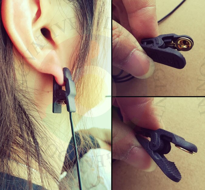 EEG Brain Electric Ear Clip Electrode, Gold-plated Ear Clip Electrode, for OpenBCI/TGAM/NeuroSky, Etc.