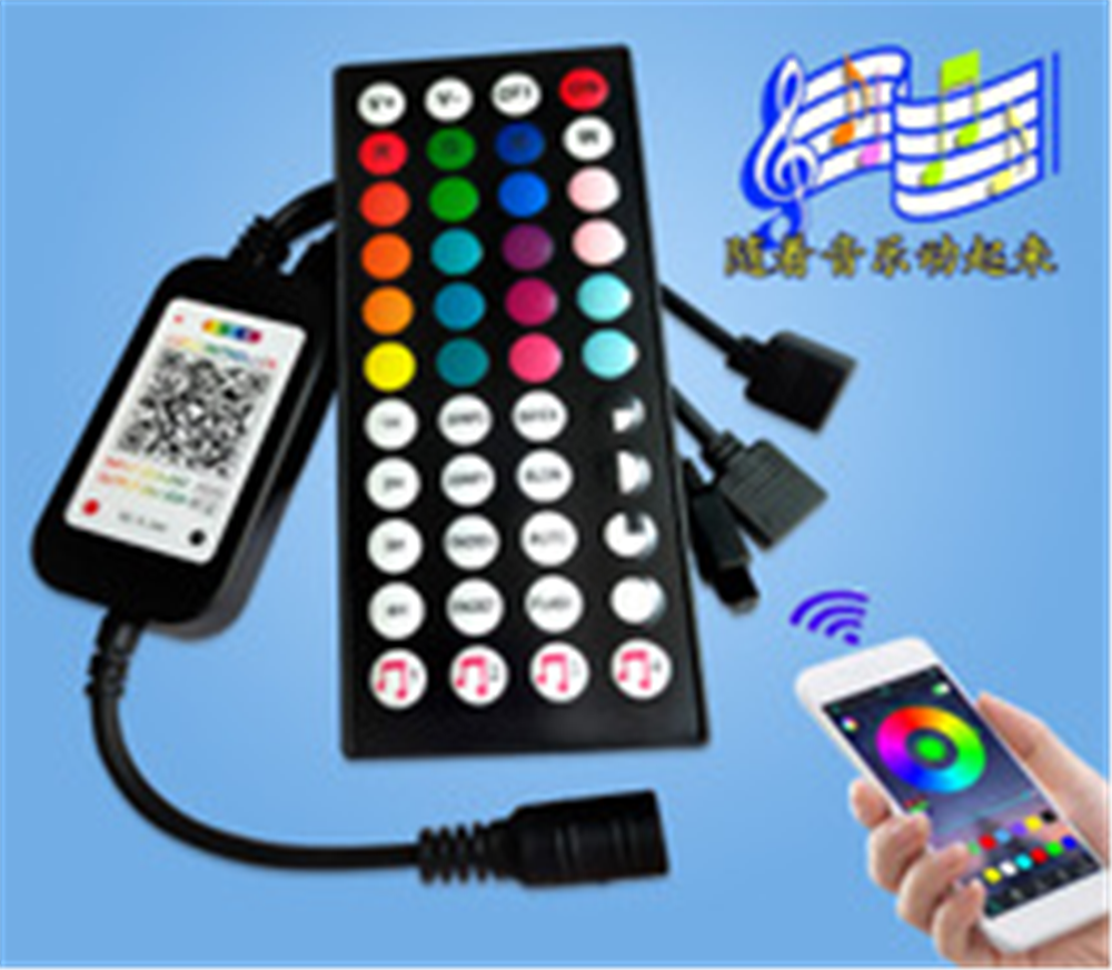 Led Controller 44 Keys LED IR RGB Controler box 1 to 2 Controller IR Remote Dimmer DC12V For RGB 3528 5050 LED Strip Lights: Bluetooth music