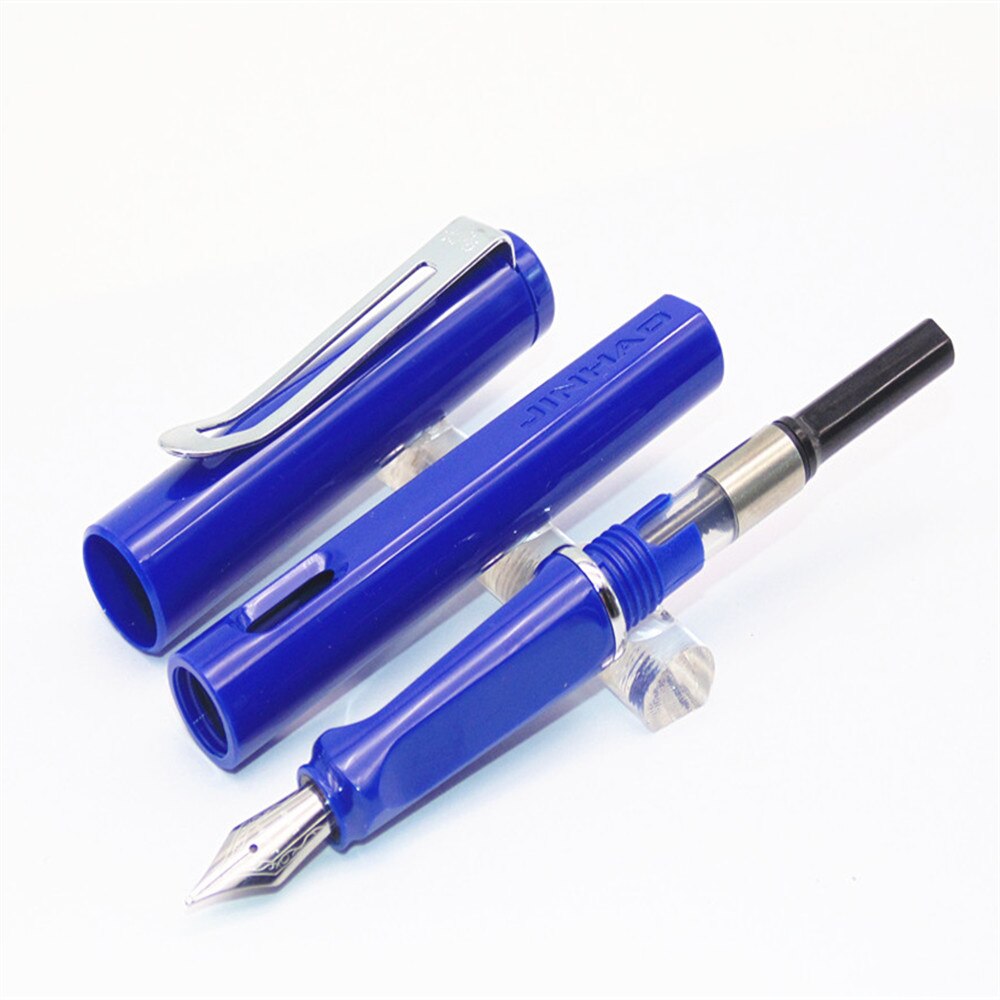 JINHAO 599 Blue Student Quadrilateral Calligraphy Medium Nib Fountain Pen